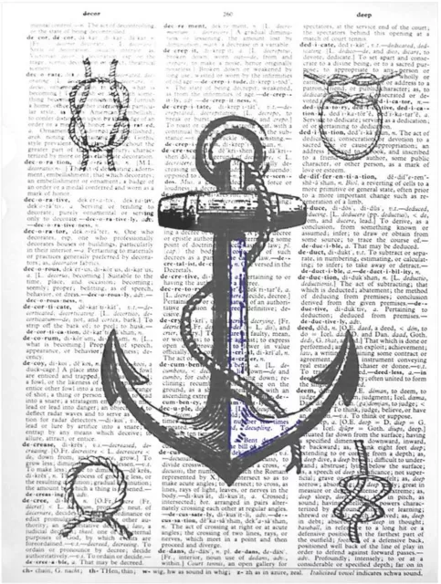 Art N Wordz Anchor Knots Original Dictionary Sheet Pop Art Print Wall/Desk Art