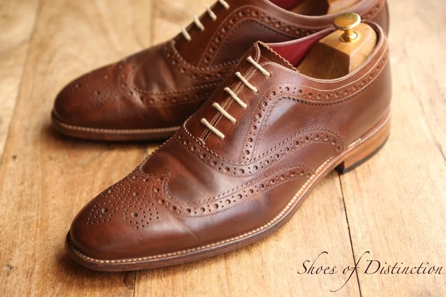 LOAKE DESIGN 'FEARNLEY' Brown Leather Oxford Brogue Shoes UK 9.5 US 10. ...