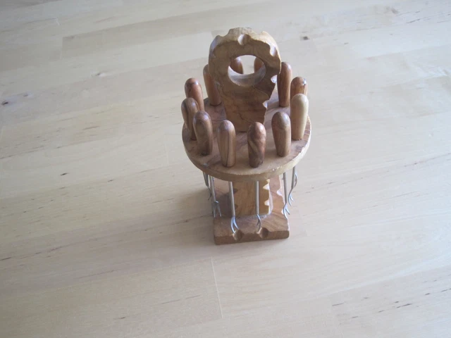 PORTE FOURCHETTE À escargot en forme de poisson sculpté en bois EUR 26