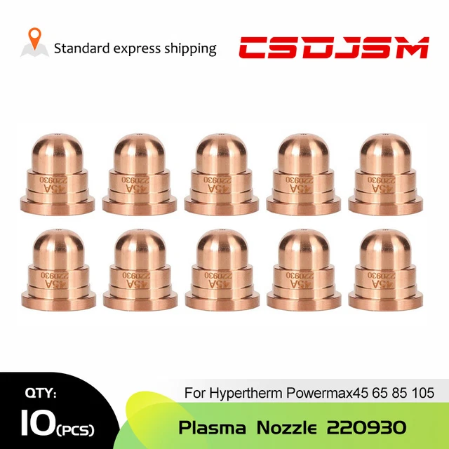 10pk 220930 Plasma Cutter FineCut Nozzle For Hypertherm Powermax 105A Torch