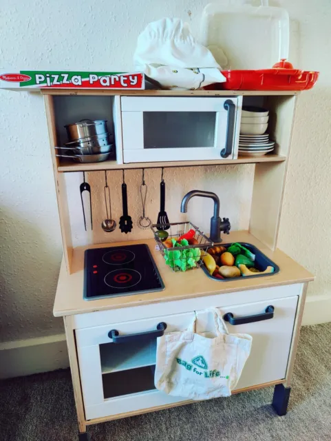 IKEA DUKTIG Kids / Children's Wooden Toy Play Kitchen with  Accessories
