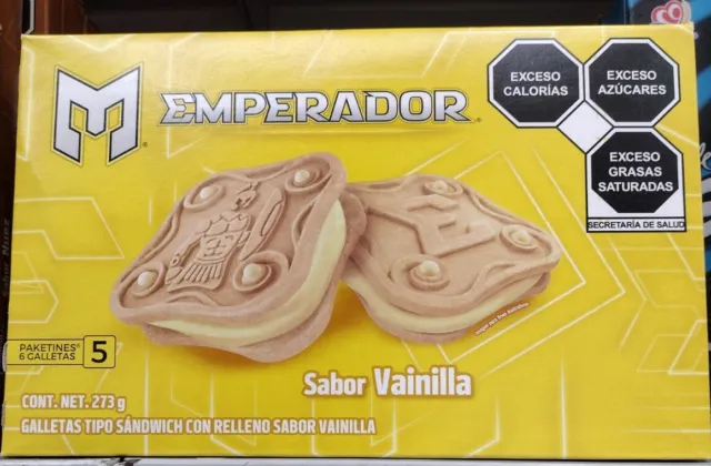 3X Gamesa Emperador Galletas De Vanilla Creme Cookies - 3 Cajas - Envio Gratis