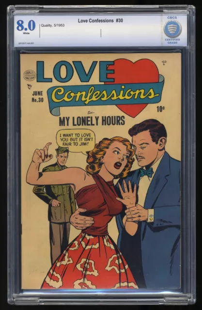 Love Confessions #30 CBCS VF 8.0 White Pages Quality Comics Group