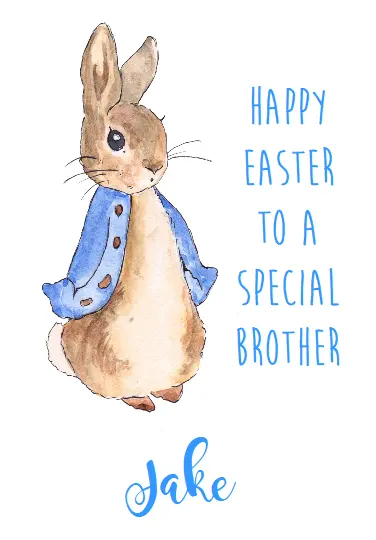 Personalised Greetings Card Easter Rabbit 1St Peter Rabbit Beatrix Potter