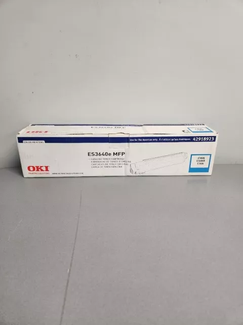 NEW Original OKI Okidata ES3640e MFP Printer Cyan Toner Cartridge 42918923