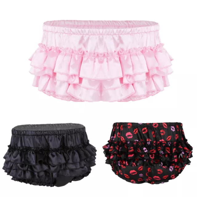 US Mens Low Rise Sexy Ruffled Briefs Sissy Crossdress Skirted Panties Underwear