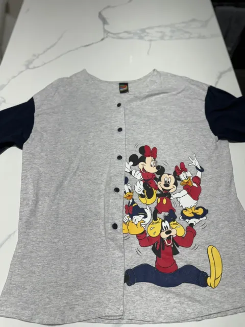 Vintage Disney Mickey Unlimited Baseball Jersey Shirt Minnie Goofy Donald Daisy