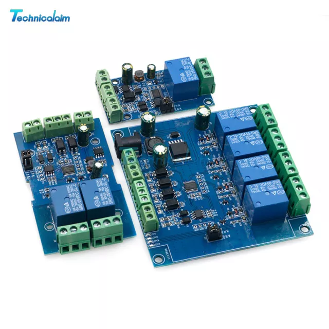 Modbus Rtu 1/2/4 Channel Relay Module Switch input output RS485/TTL UART 7-24V