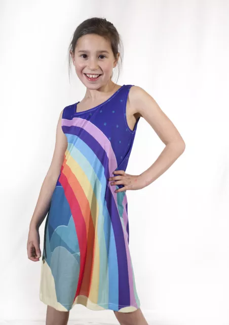 Vintage Rainbow  -  Girls dress  - size 2-12 - FREE DELIVERY - Designed by deezo 2