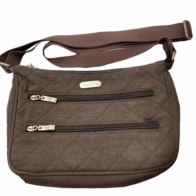 Baggallini Brown Quilted Crossbody Bag Adjustable Strap
