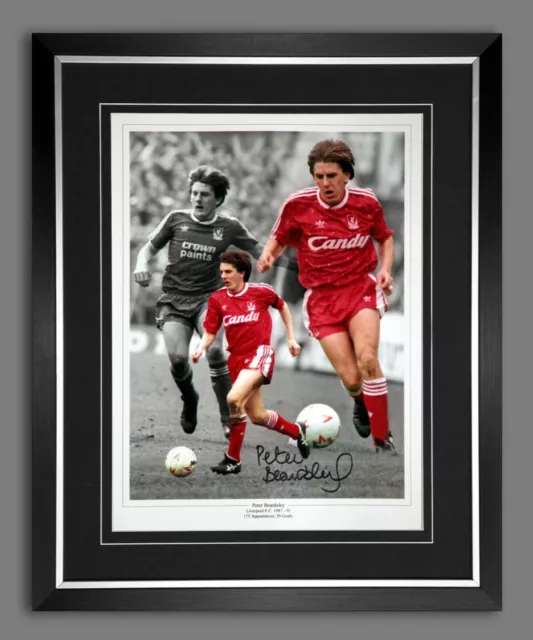 Peter Beardsley Signed And Framed Liverpool Fc Football 12x16 Montage Photograph