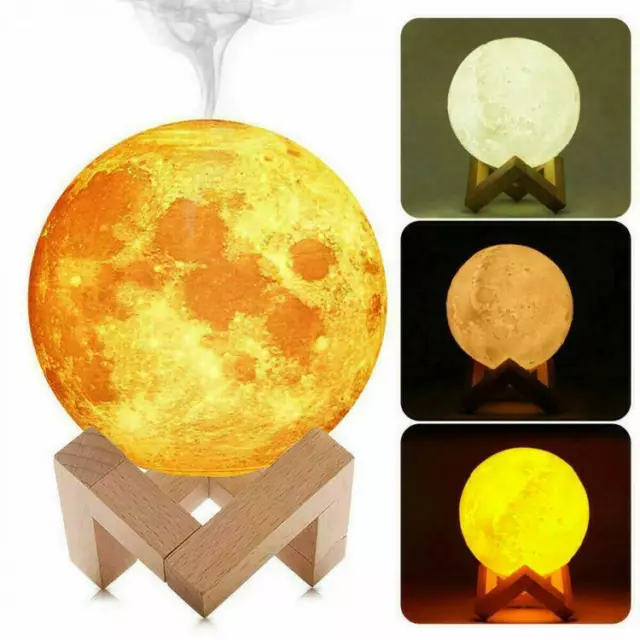 3D Lampada Moon Umidificatore Aria Olio Essenziale Aroma Diffusore USB Purificat 3