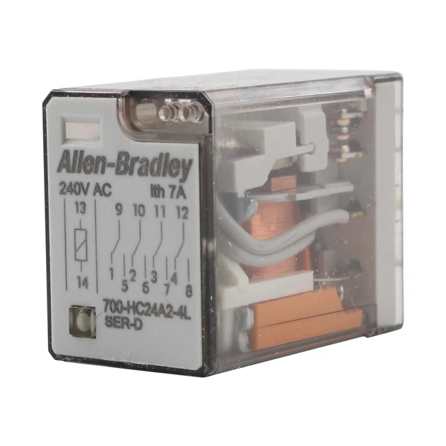 Allen Bradley 700-Hc24A2-4L Ice-Cube Relay, -3 Option, 14-Blade, 4Pdt, 7A, 24V