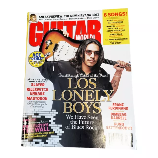 Guitar World Magazine January 2005 Los Lonely Boys Nuno Slayer Frehley Mastodon