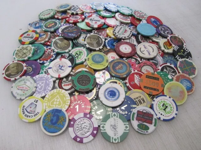 100 Casino Gaming Poker Chip Lot Las Vegas $1 New & Used Chipco Paulson Clay