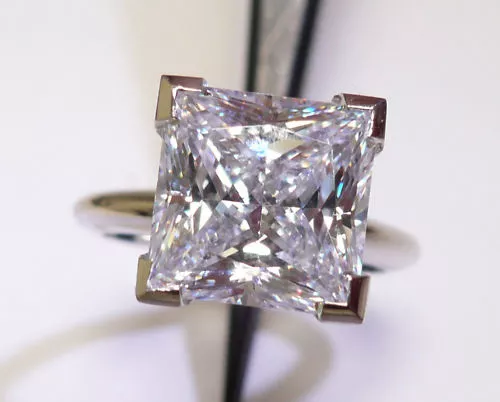 1.5 Ct Princesse Anneau Haute Russe Qualité Zircone Imitation Moissanite