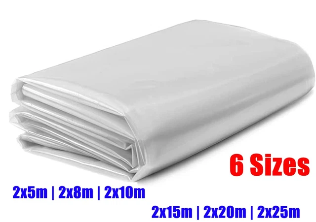 2M Wide 300 Gauge Greenhouse Polythene Plastic Sheeting Cover Insulation Film UK