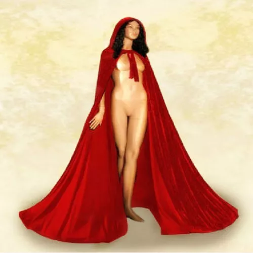 Hot Hooded Cloak Adult Costume Cape Renaissance Medieval Halloween Fancy Dress