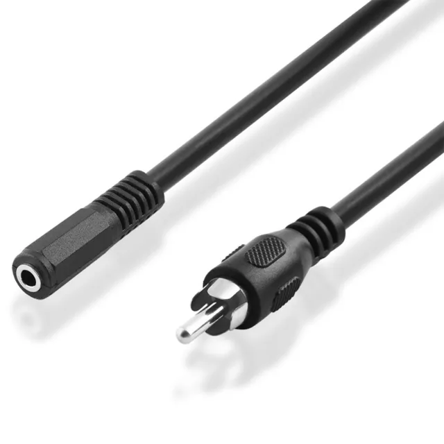 2m Cinch Kabel Adapter Chinch Stecker auf Mono Klinke Kupplung Buchse schwarz