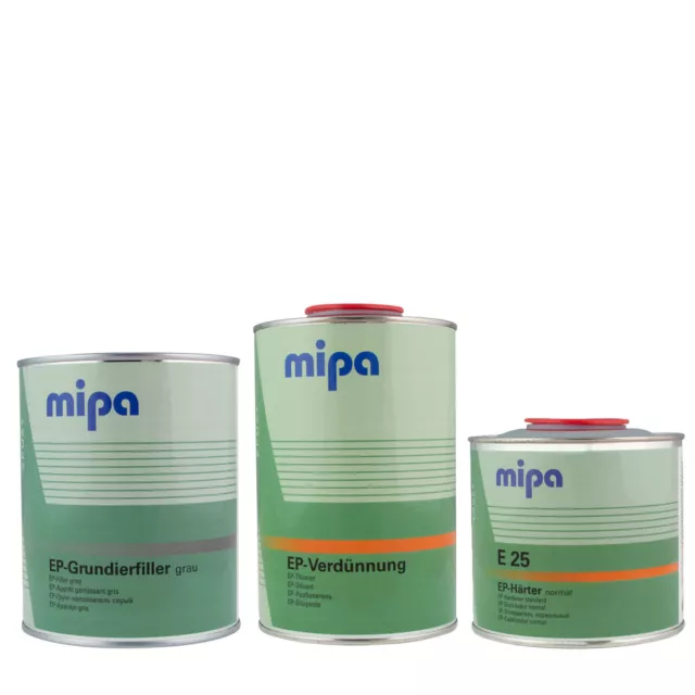 Set riempitivo primer Mipa EP 2K (riempitivo + indurente + diluizione) 2,5 L