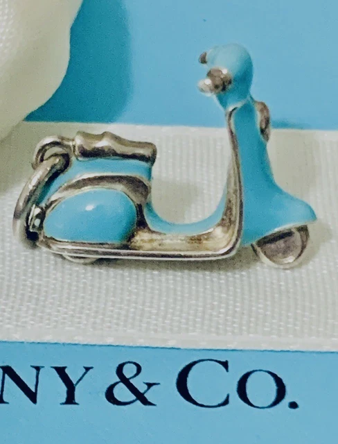 TIFFANY CO Sterling Silver Blue Cupcake Charm Pendant Genuine