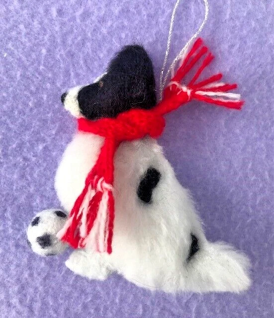 Papillon Football Player / Fan - Any Colour Scarf - Part Needle Felted Dog.