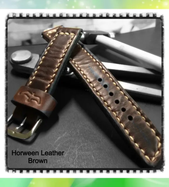 Müller&Son Genuine Horween Leather 20mm Brown Watch Strap Custom Made in USA