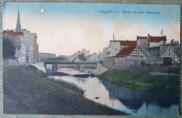 Ak Liegnitz (Legnica). Partie an der Katzbach. Um 1910 Niederschlesien.