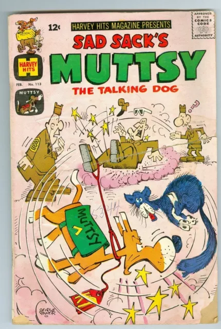 Sad Sack's Muttsy The Talking Dog #113 Harvey Hits Magazine February 1967 Poor