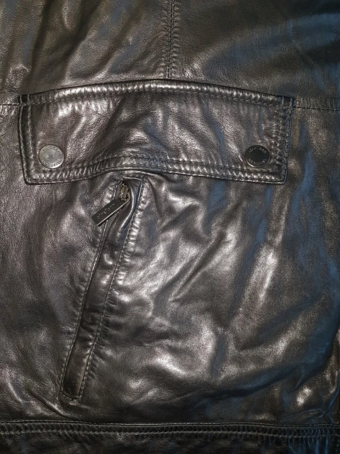STRELLSON Herren Jacke Lederjacke Echtleder Lammleder 58 XXXL 3XL schwarz top 10