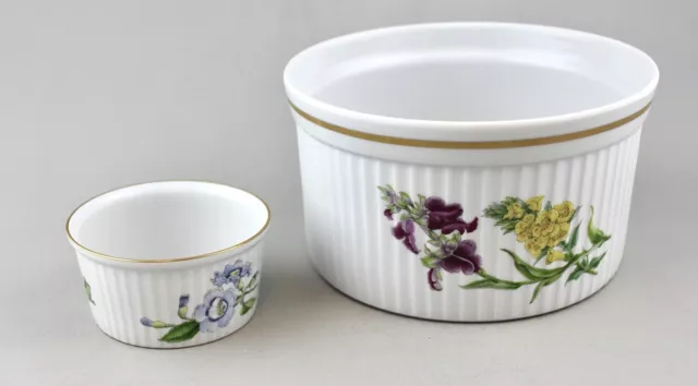 Spode China England Stafford Flowers Oven To Tableware Souffle & Ramekin Dishes