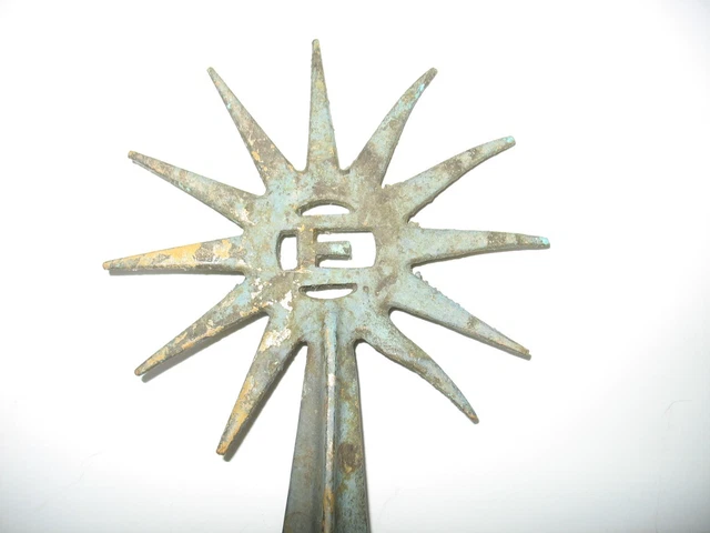 Antique Vintage Old Electra E Starburst Sun Lightning Rod Topper Finial