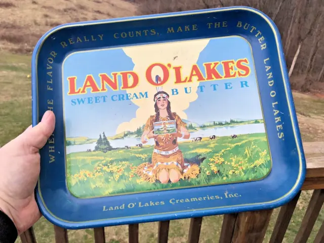 Vintage 50's LAND O LAKES sweet cream butter serving tray