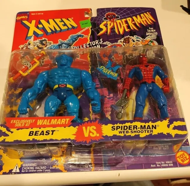 Toy Biz 1994 Marvel Spider-Man X-Men Beast Figure 2 pack Walmart Exclusive