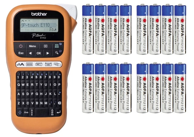 BROTHER E110 P-TOUCH Beschriftungsgerät TZe 3.5 6 9 12 Label Gerät ...