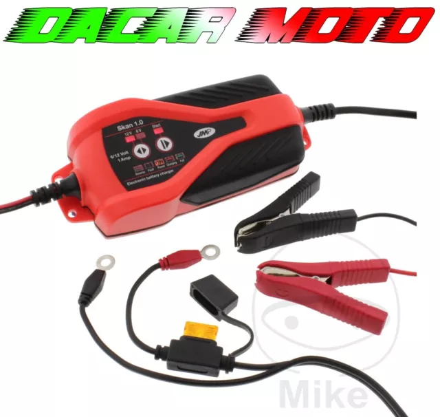 Chargeur Mainteneur de Batterie Acide Lithium Gel Plomb Moto Voiture 6/12V 1A 3