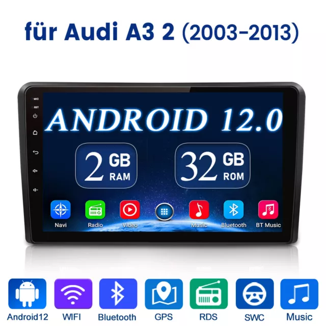 9 " 2+32GB GPS Android 12 Autoradio Navi DAB+ BT Bose für AUDI A3 S3 RS3 8P 8V