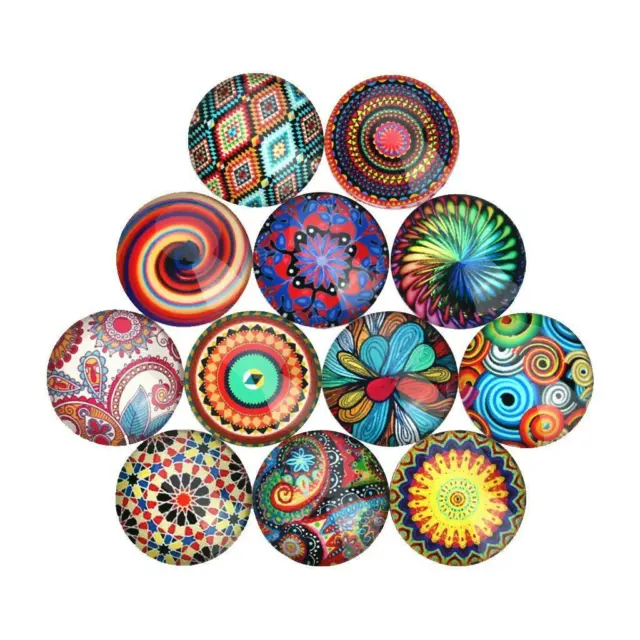 20pcs Mixed Flatback Glass Half Round/Dome Cabochon for Jewelry Making Findings