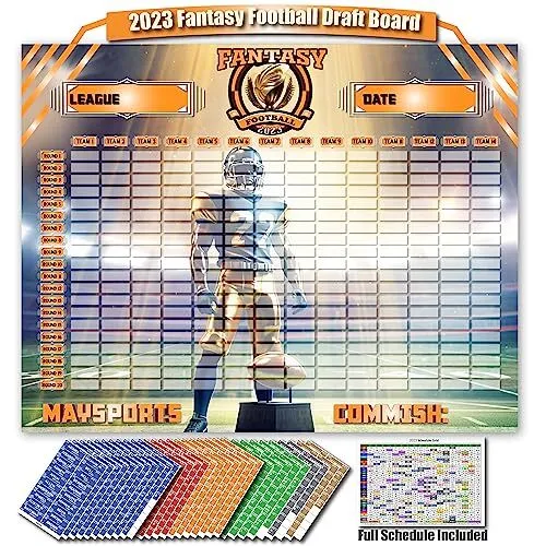MAYSPORTS EXTRA LARGE Fantasy Football Draft Board 20232024 Kit 5