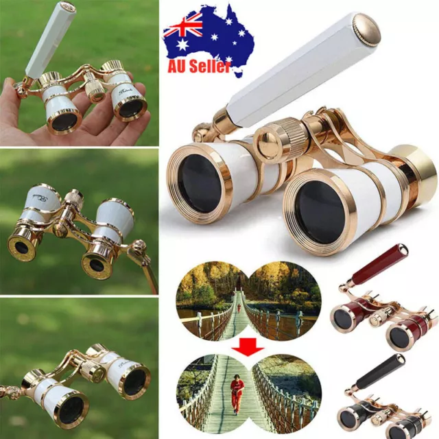 Pro Opera Glasses 3X25 Binoculars With Handle For Theater Horse Racing Live