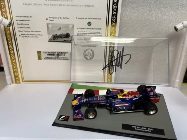 RedBull RB9 2013 F1 Scale Model, Signed By Sebastian Vettel with COA