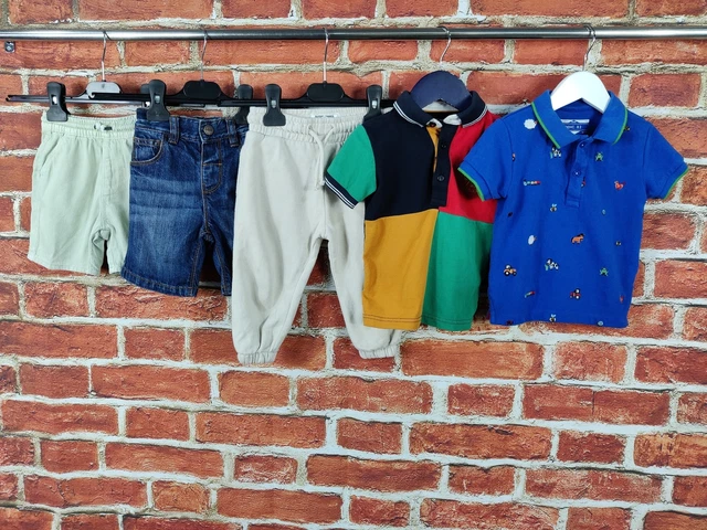 Baby Boys Bundle Age 12-18 Months Next Zara Joggers Shorts Polo T-Shirt Set 86Cm
