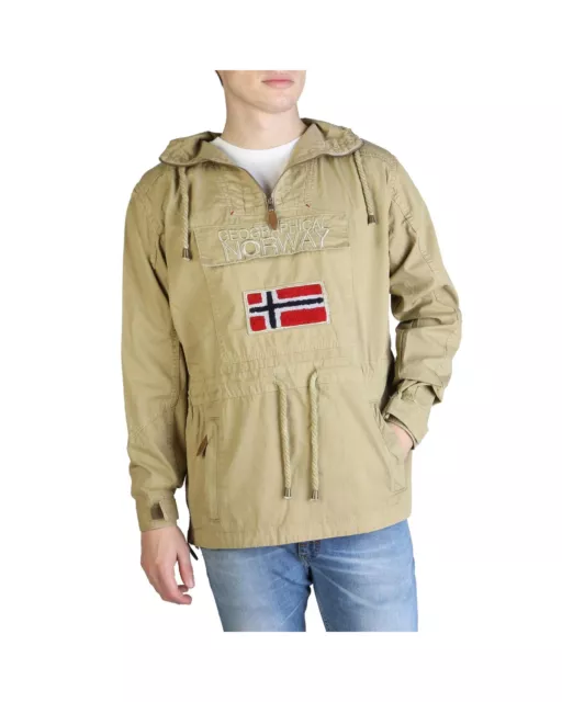 Geographical Norway Cotton Bomber Jacket with Side Zip and Multiple Pockets  -