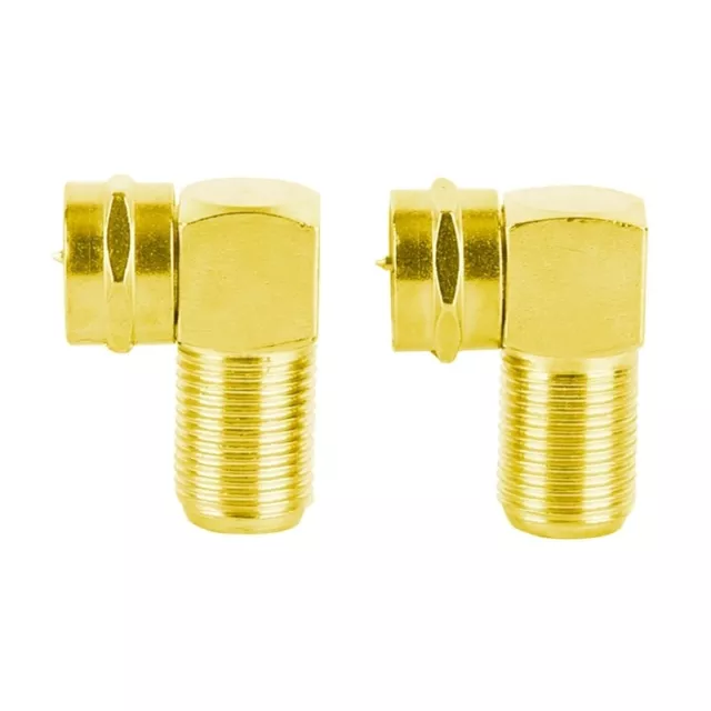 90 Degree Coaxial Connector 2-Pack F Type RF Coax Cable for Wall Mounted TV