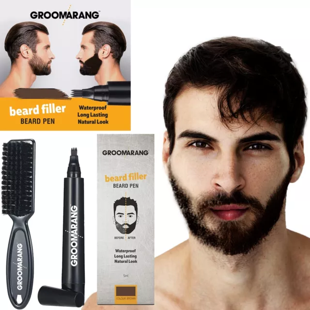 Groomarang Pluma De Relleno De Barba Crecimiento Rápido Cejas Bigote