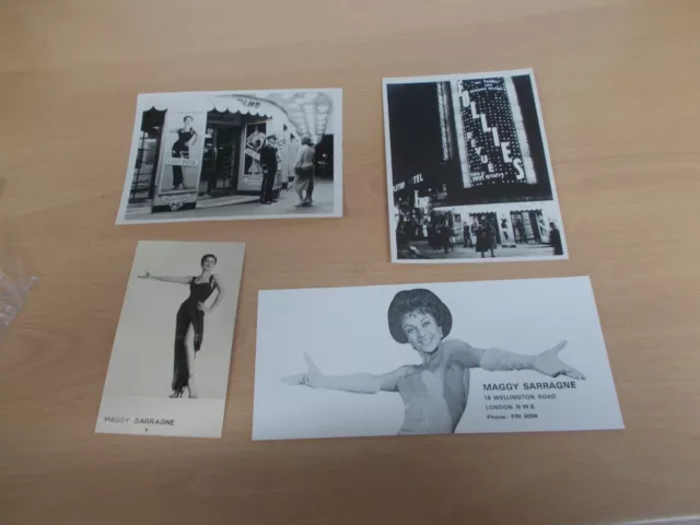 Sammlung von 4 Werbefotos der französischen Schauspielerin/Sängerin MAGGY SARRAGNE