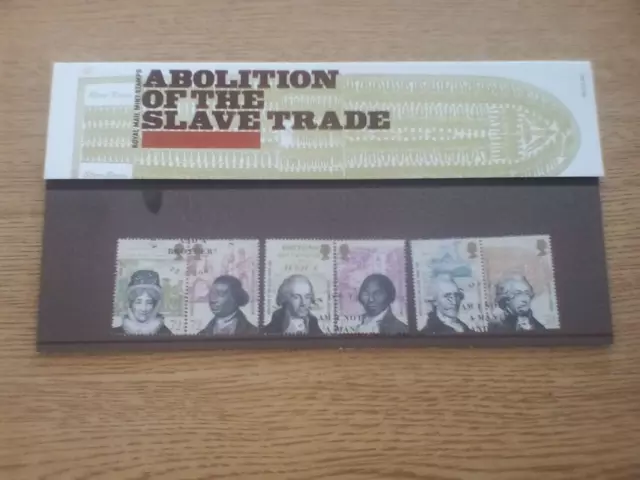GB 2007 ABOLITION SLAVE TRADE EX FDC USED STAMPS (in presentation pack)