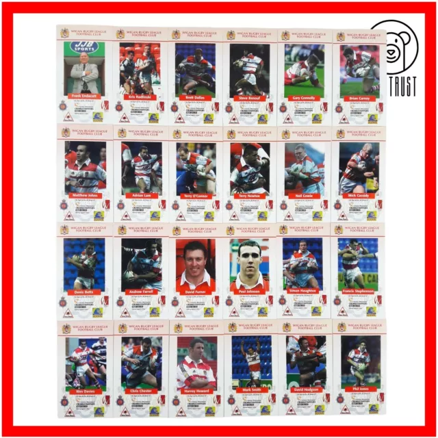 Wigan Rugby League Trading Card Set Bundle Collectible 24x Cards Lot Complete