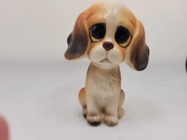 Vintage Lefton Sad Eyes Big Eyes Puppy Dog Cocker Spanial Figurine Made In Japan