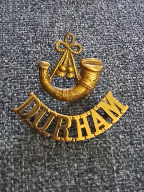 Durham Light Infantry 2 Piece Shoulder Title 1907 - 1915 Westlake 1347